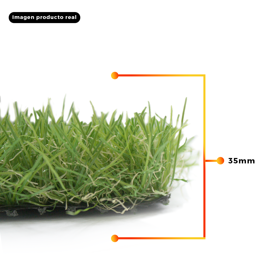 Pasto Sintético Huilo Huilo 35mm. 2mts x 10mts Qrubber-3