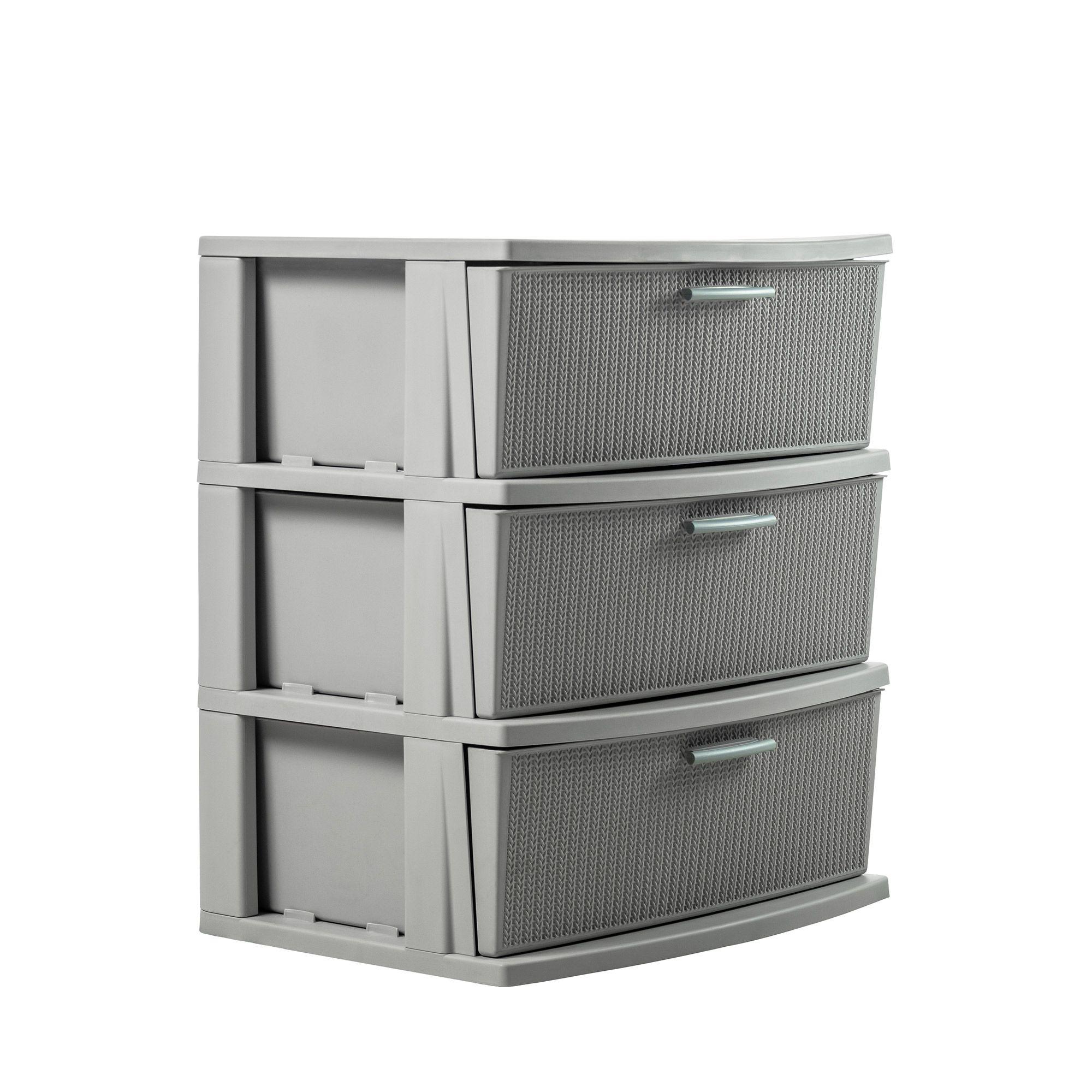 Cómoda Cajonera Crochet 3 Niveles Gris MQ - QRubber-4