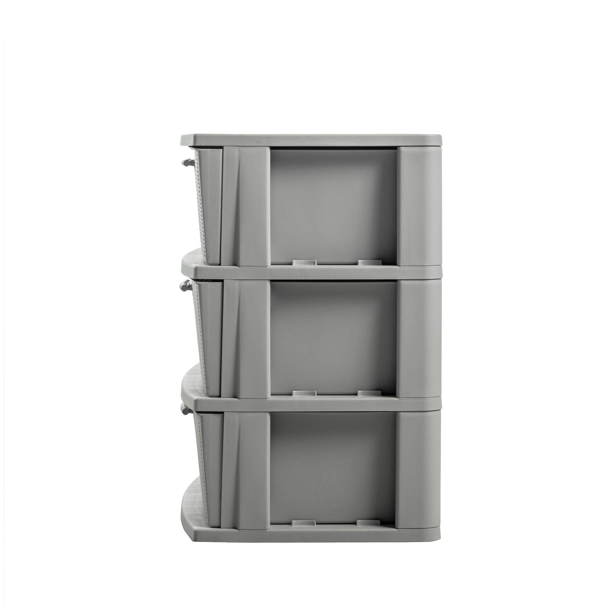 Cómoda Cajonera Crochet 3 Niveles Gris MQ - QRubber-5
