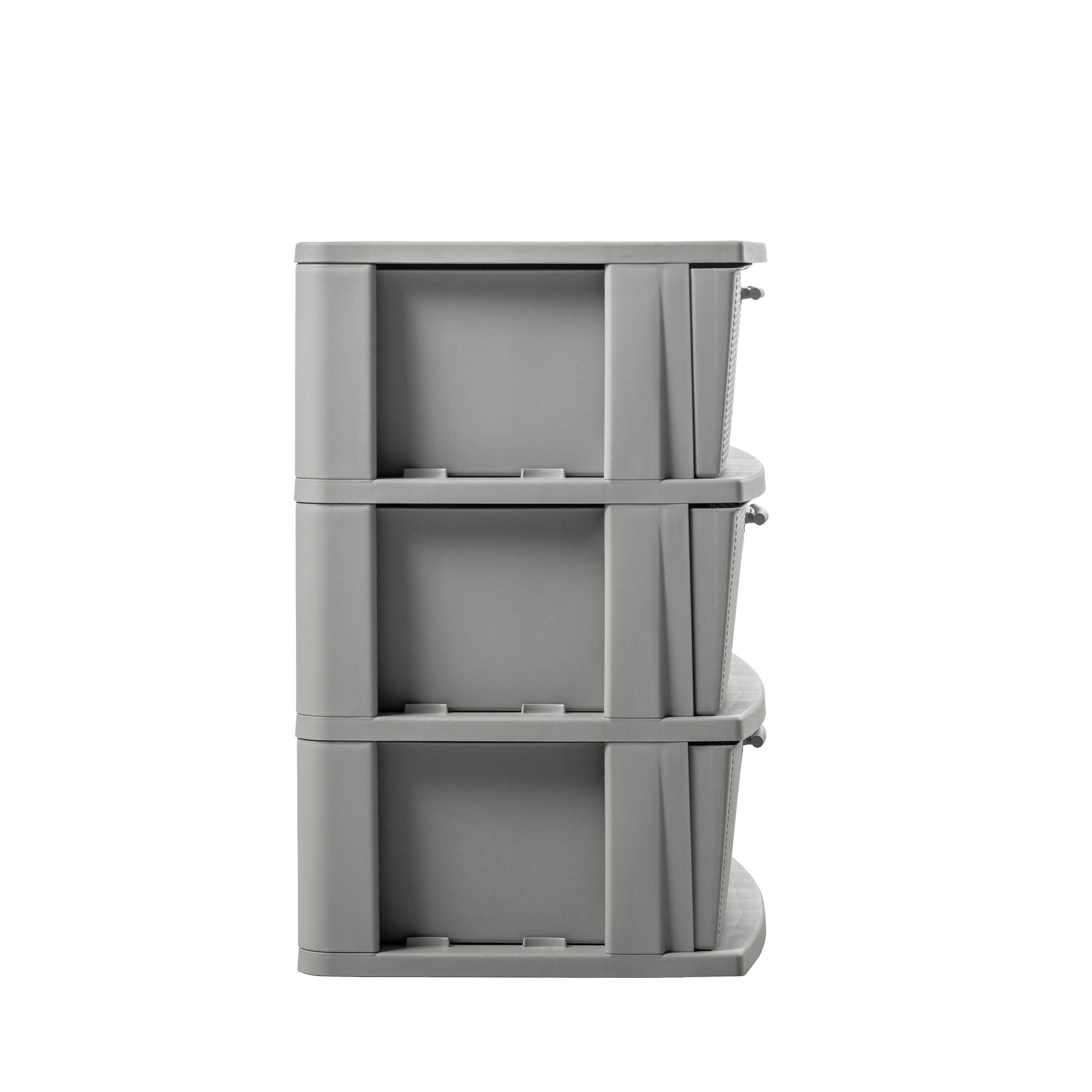 Cómoda Cajonera Crochet 3 Niveles Gris MQ - QRubber-7