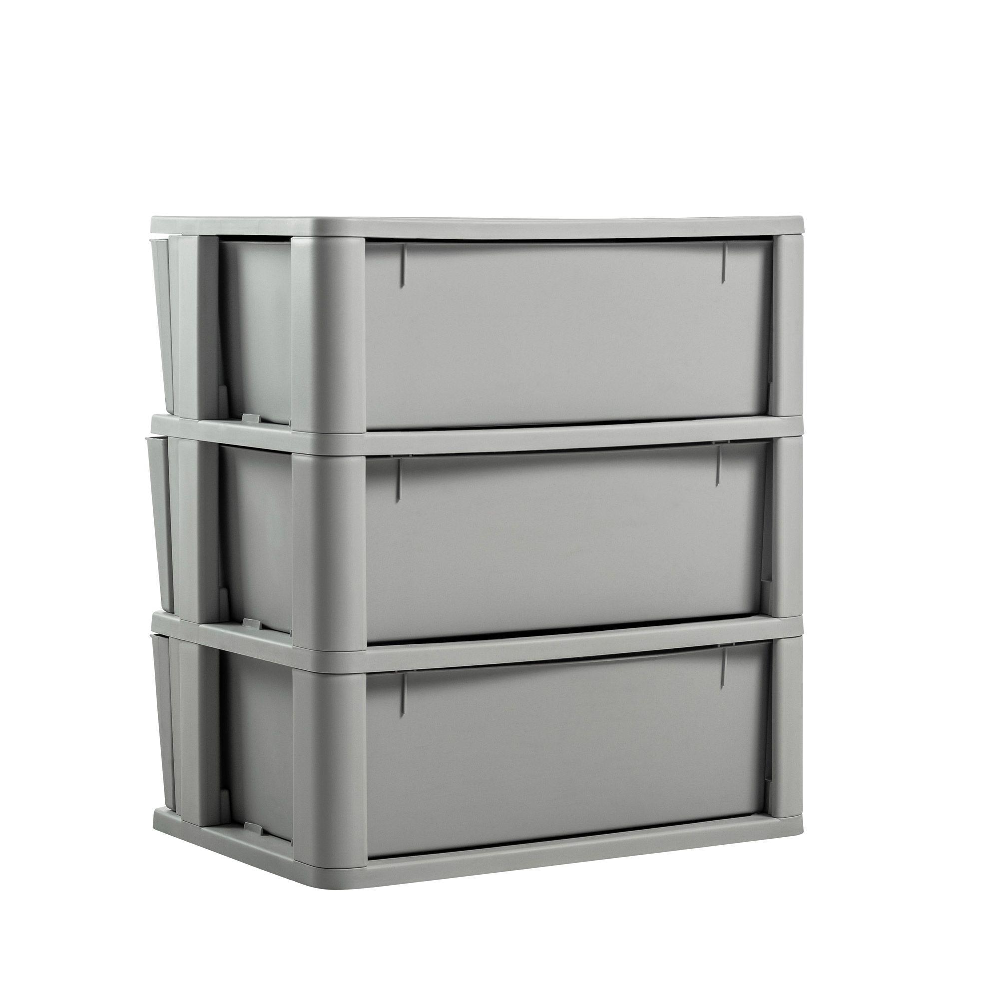 Cómoda Cajonera Crochet 3 Niveles Gris MQ - QRubber-8