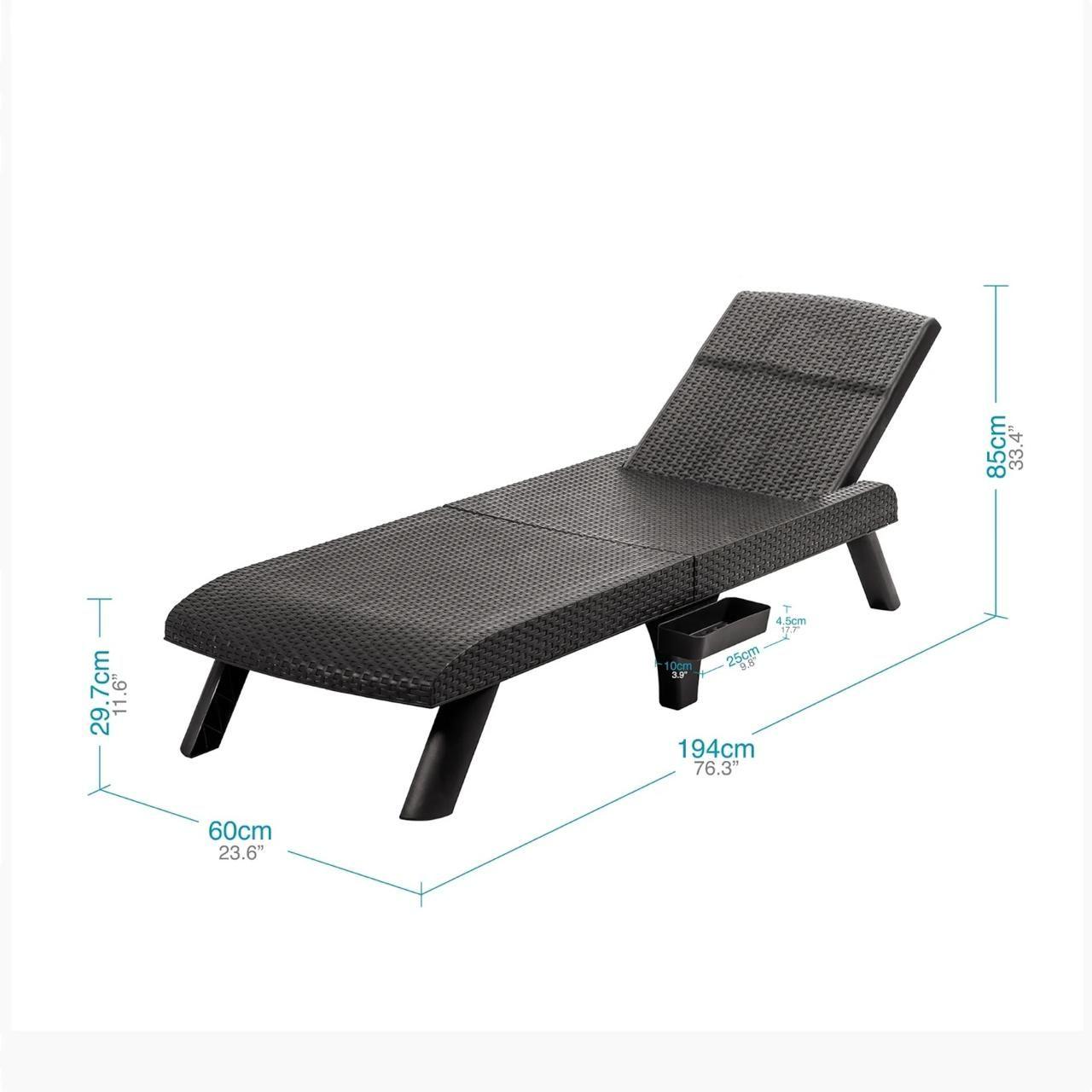 Reposera Plegable Capri Café Oscuro tipo Rattán MQ QRubber-3