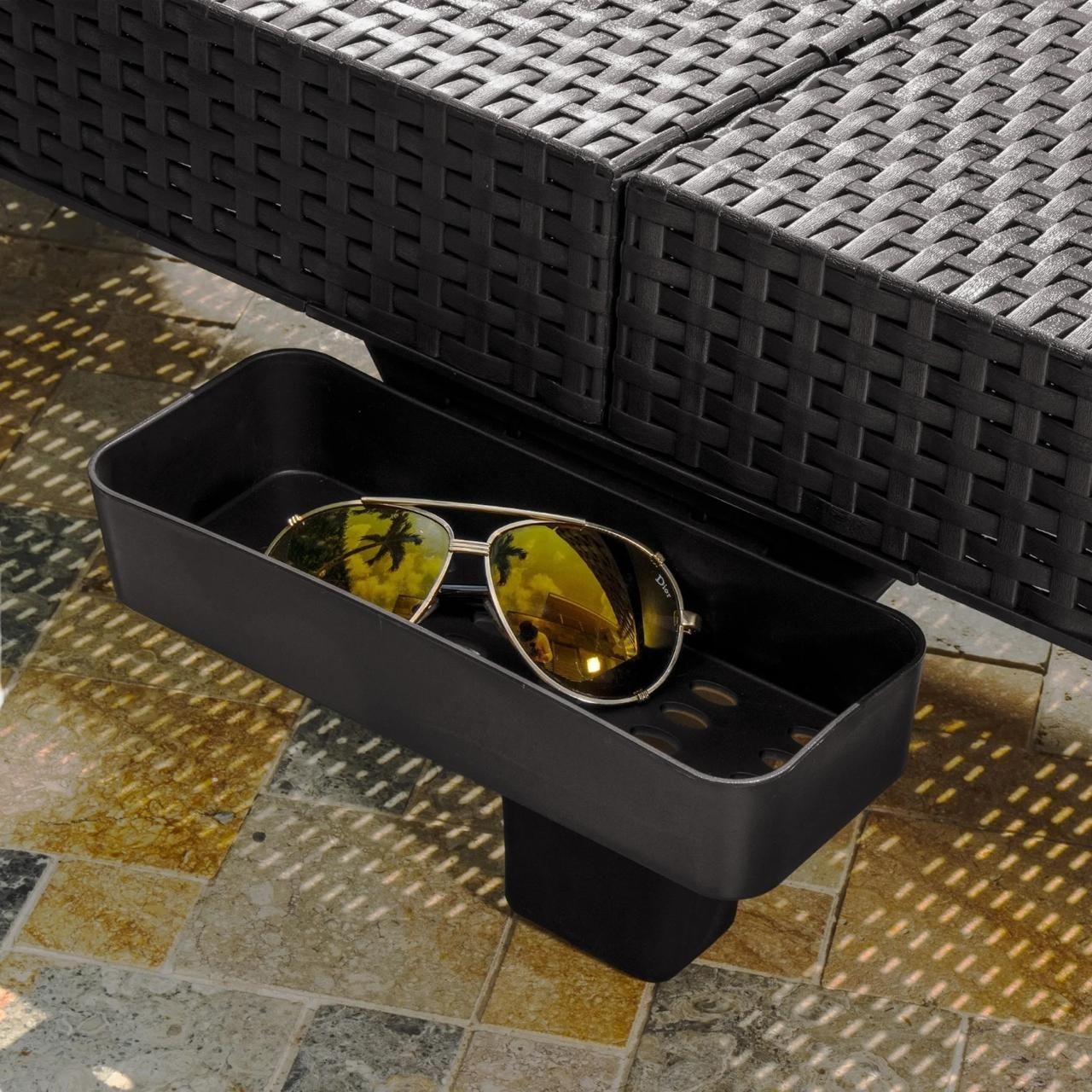 Reposera Plegable Capri Café Oscuro tipo Rattán MQ QRubber-5