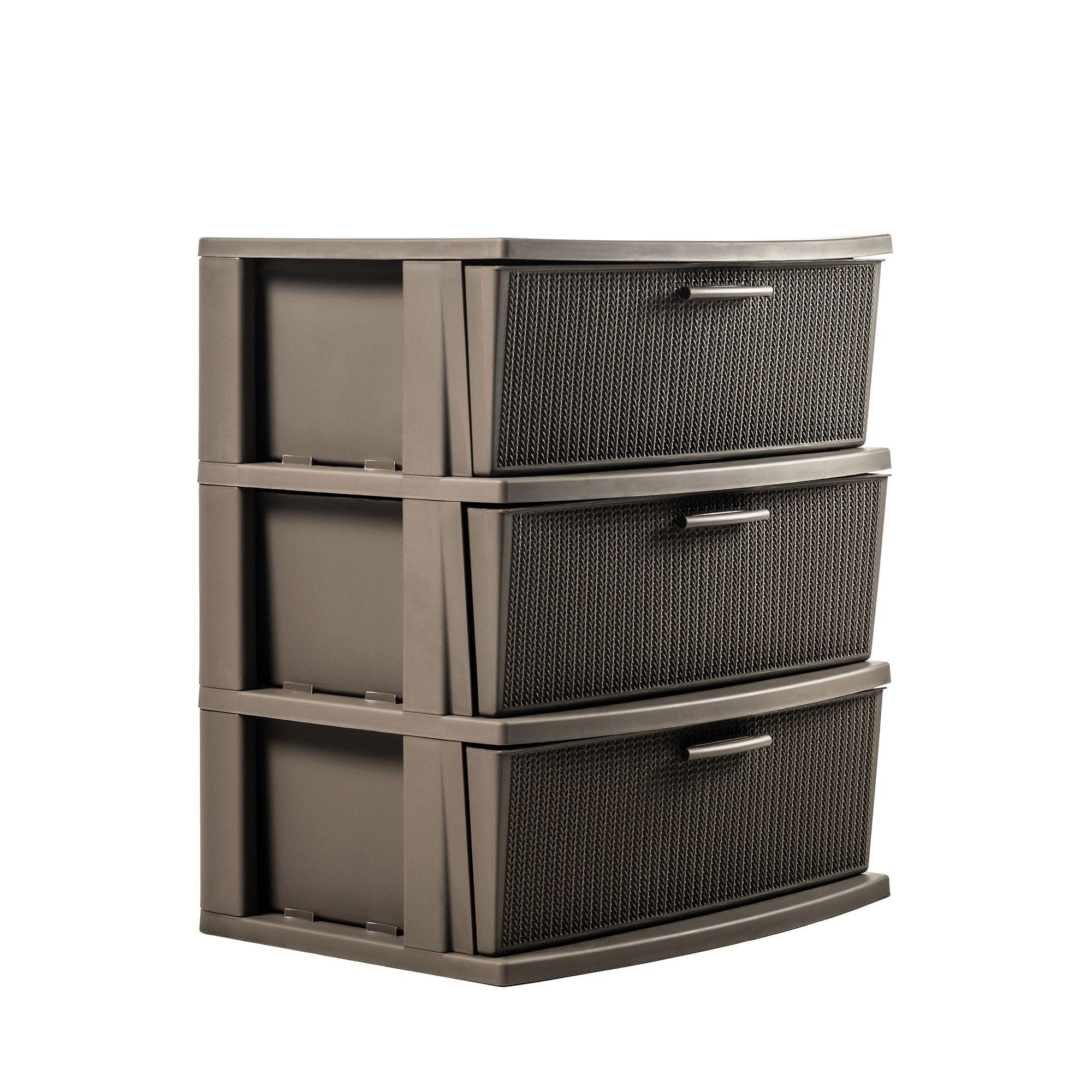 Cómoda Cajonera Crochet 3 niveles Mocca MQ - QRubber-3