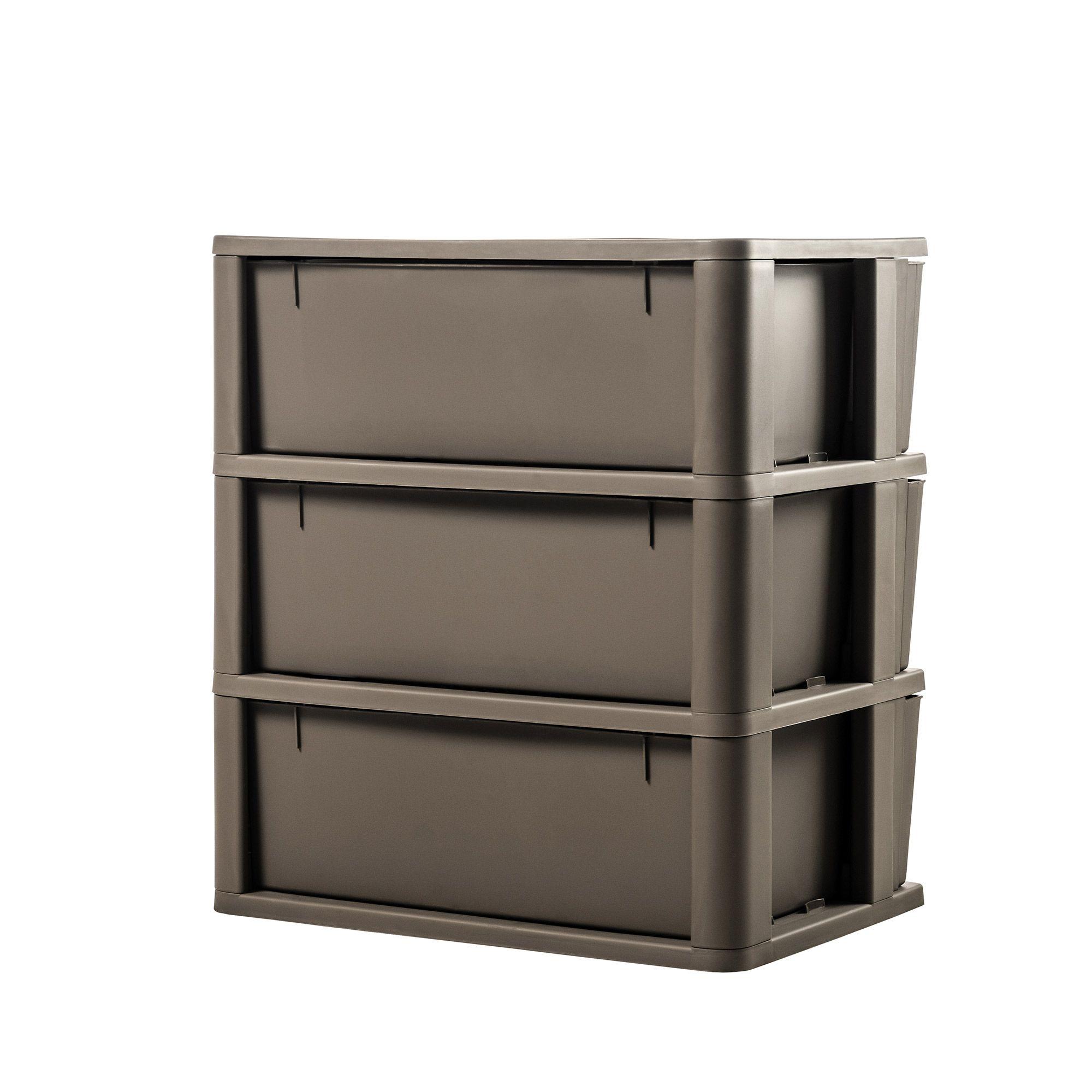 Cómoda Cajonera Crochet 3 niveles Mocca MQ - QRubber-5