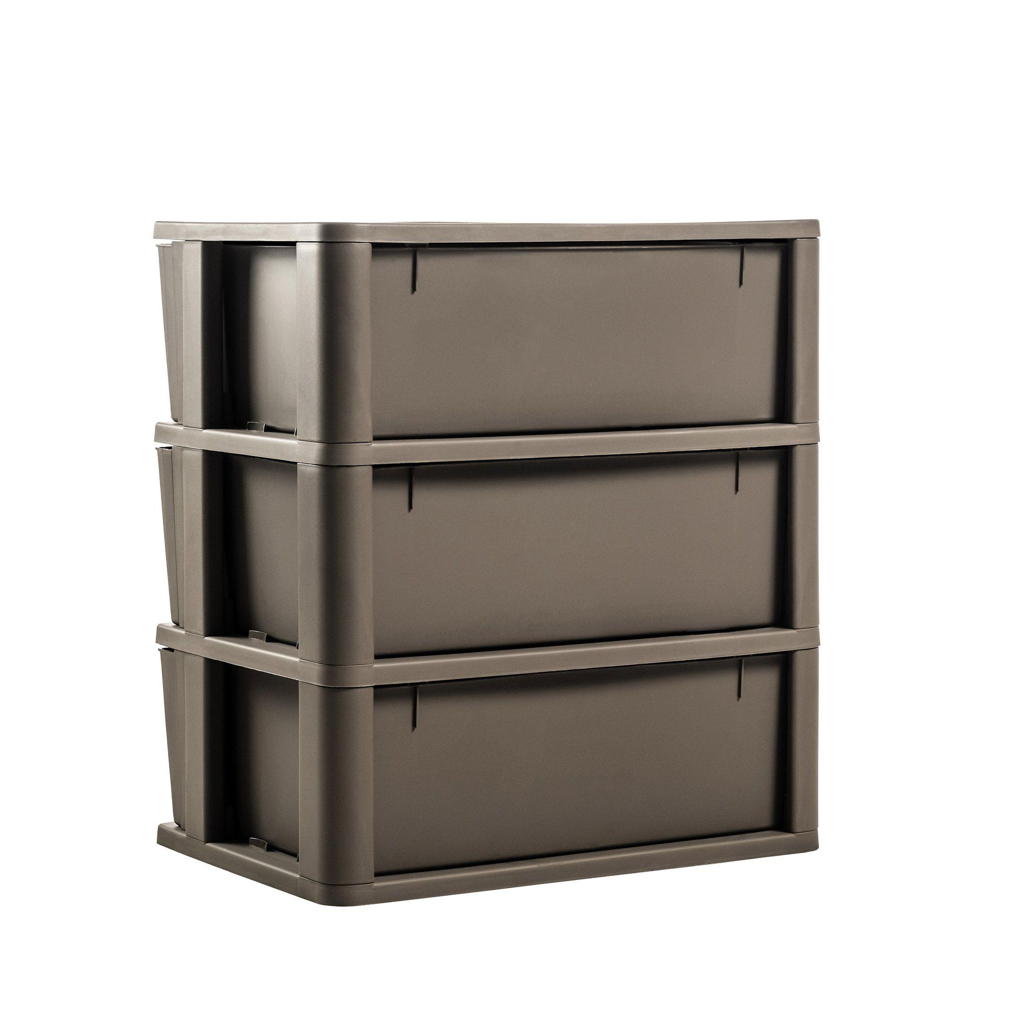 Cómoda Cajonera Crochet 3 niveles Mocca MQ - QRubber-7