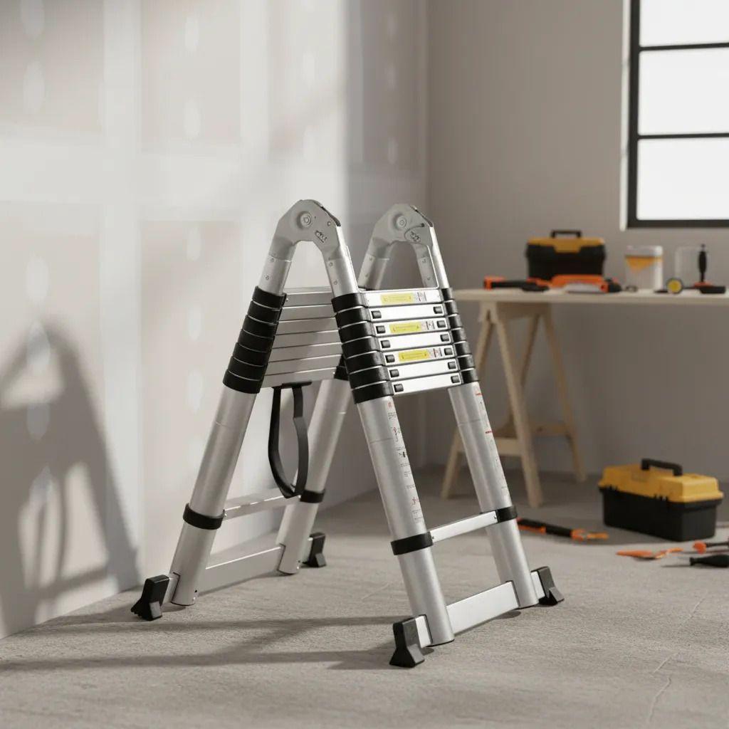 Escalera Aluminio Telescópica Multiuso 4,4 Mts. QRubber-2