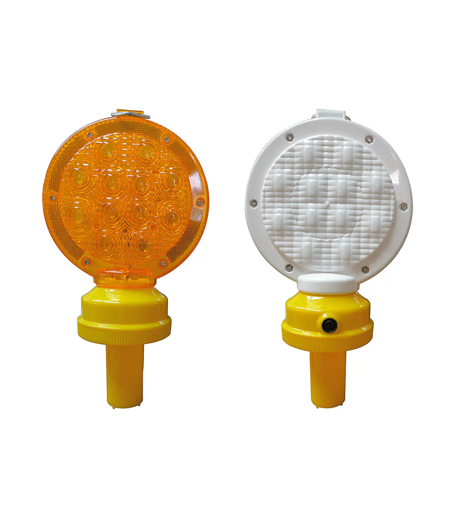 Lampara destellante para cono ambar-blanco Qrubber-0