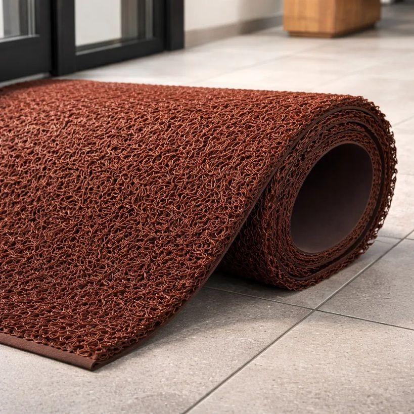 Piso PVC limpiapiés premium 1.20mt x 12 mts Café QRubber-4