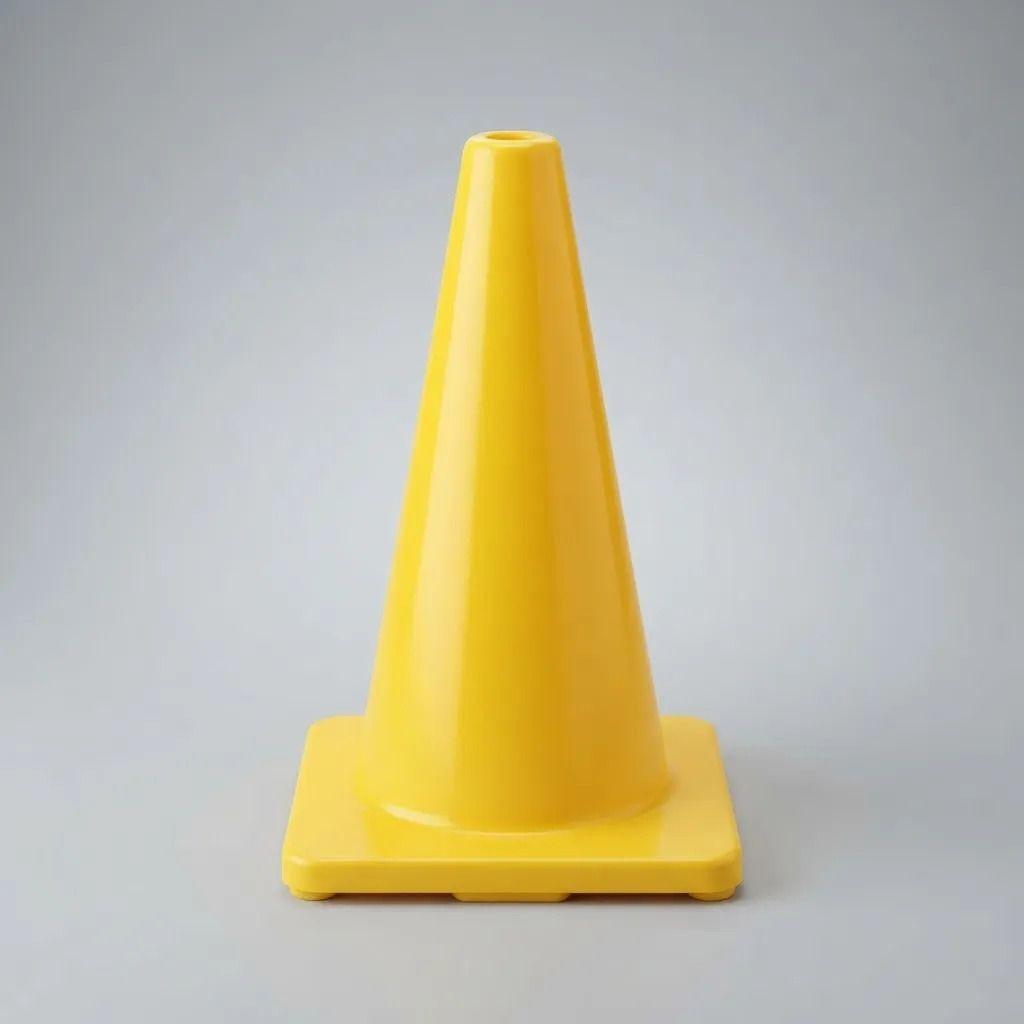 Cono Vial Amarillo 70cm Base Tradicional sin Cinta QRubber-3