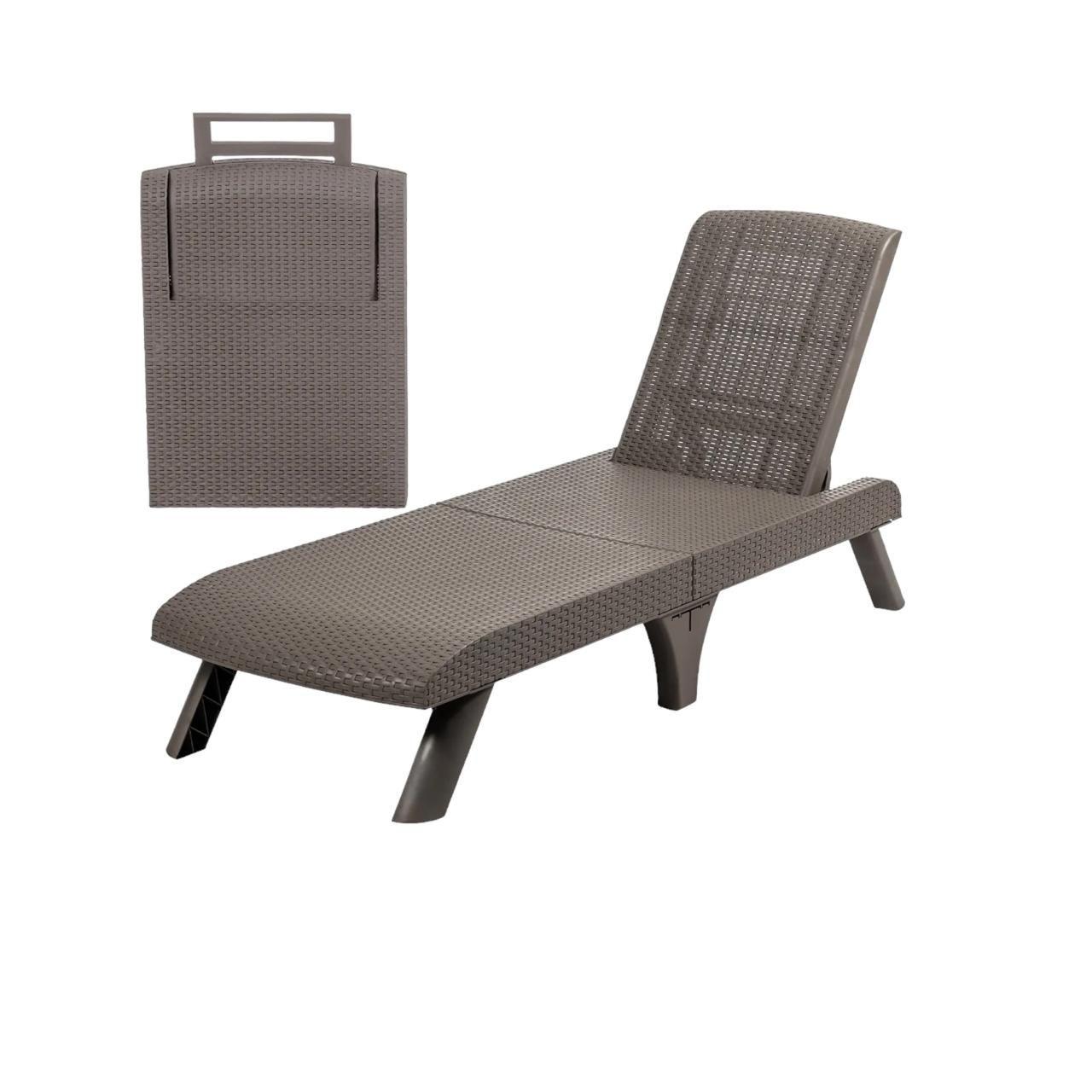 Reposera Plegable Capri Mocca tipo Rattán MQ QRubber-1