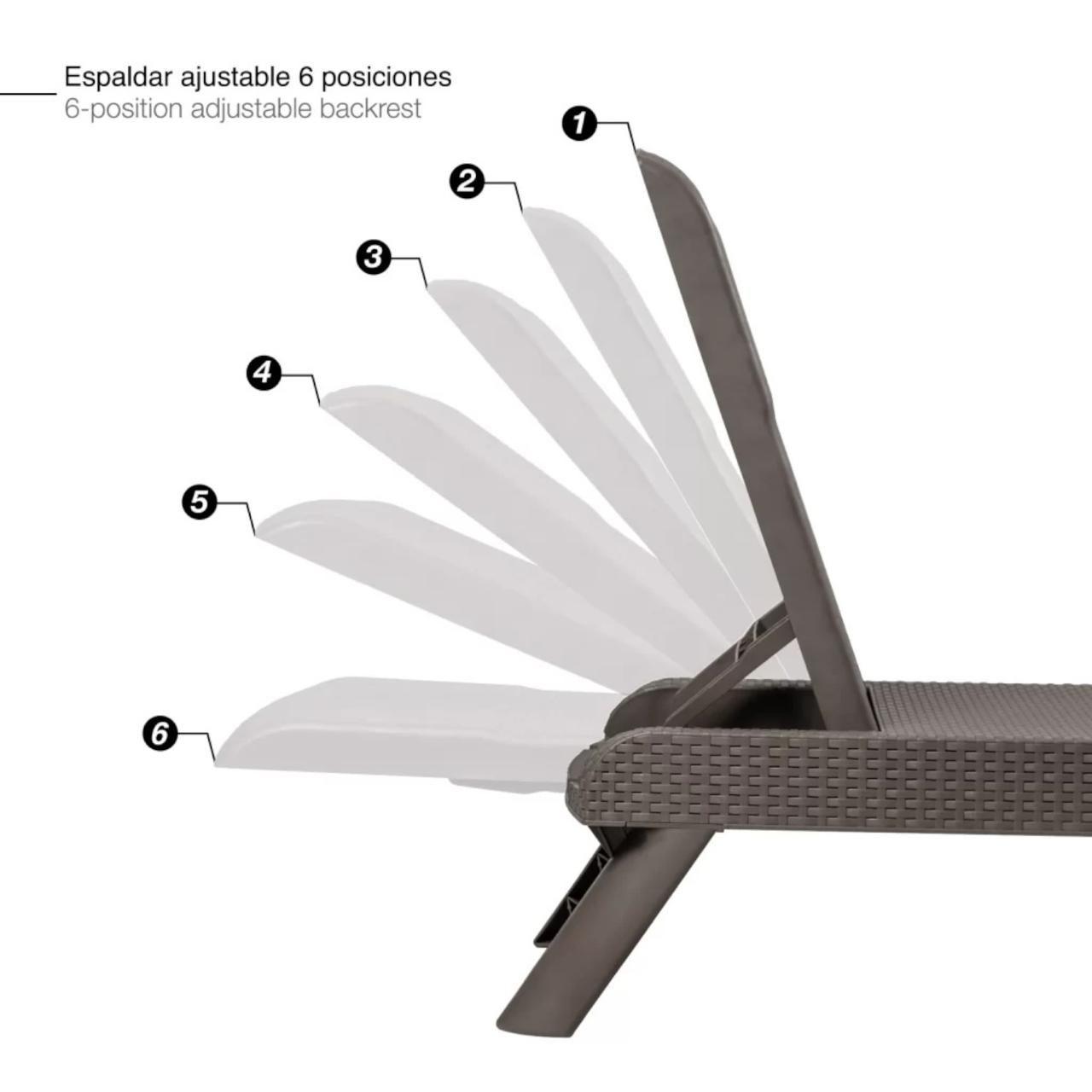 Reposera Plegable Capri Mocca tipo Rattán MQ QRubber-3