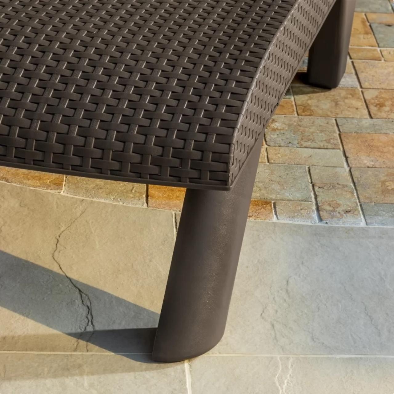 Reposera Plegable Capri Mocca tipo Rattán MQ QRubber-7