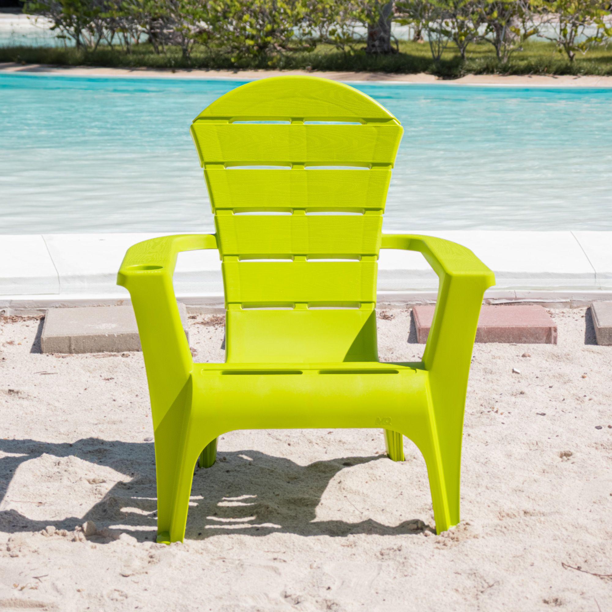 Silla reposera terraza de resina verde limón MQ QRubber-7