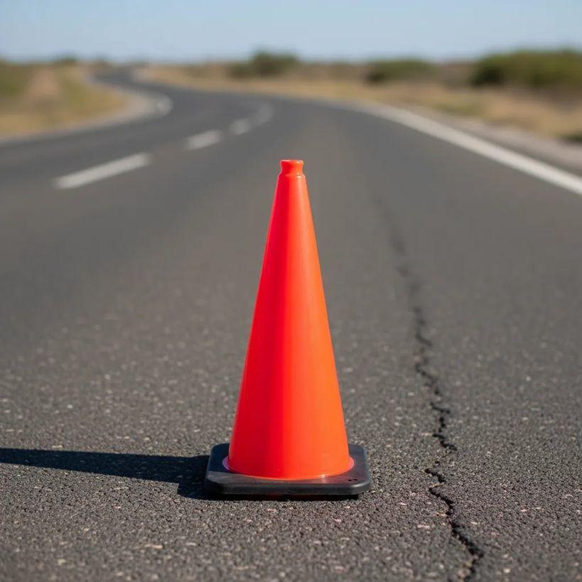 Cono Vial 90cm Sin Cintas Base Caucho QRubber-2