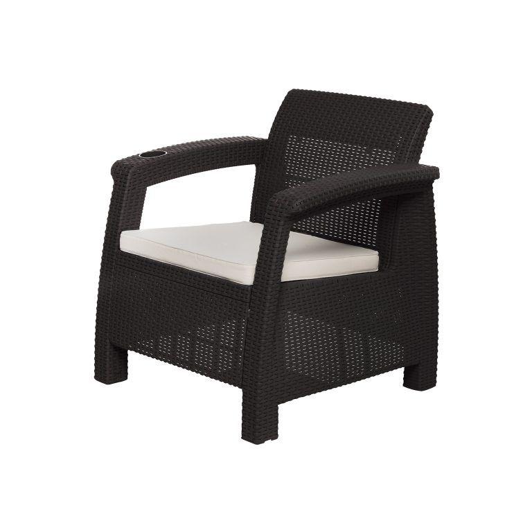 Juego Terraza Ferrara Comfort Marrón tipo Rattán MQ QRubber-2