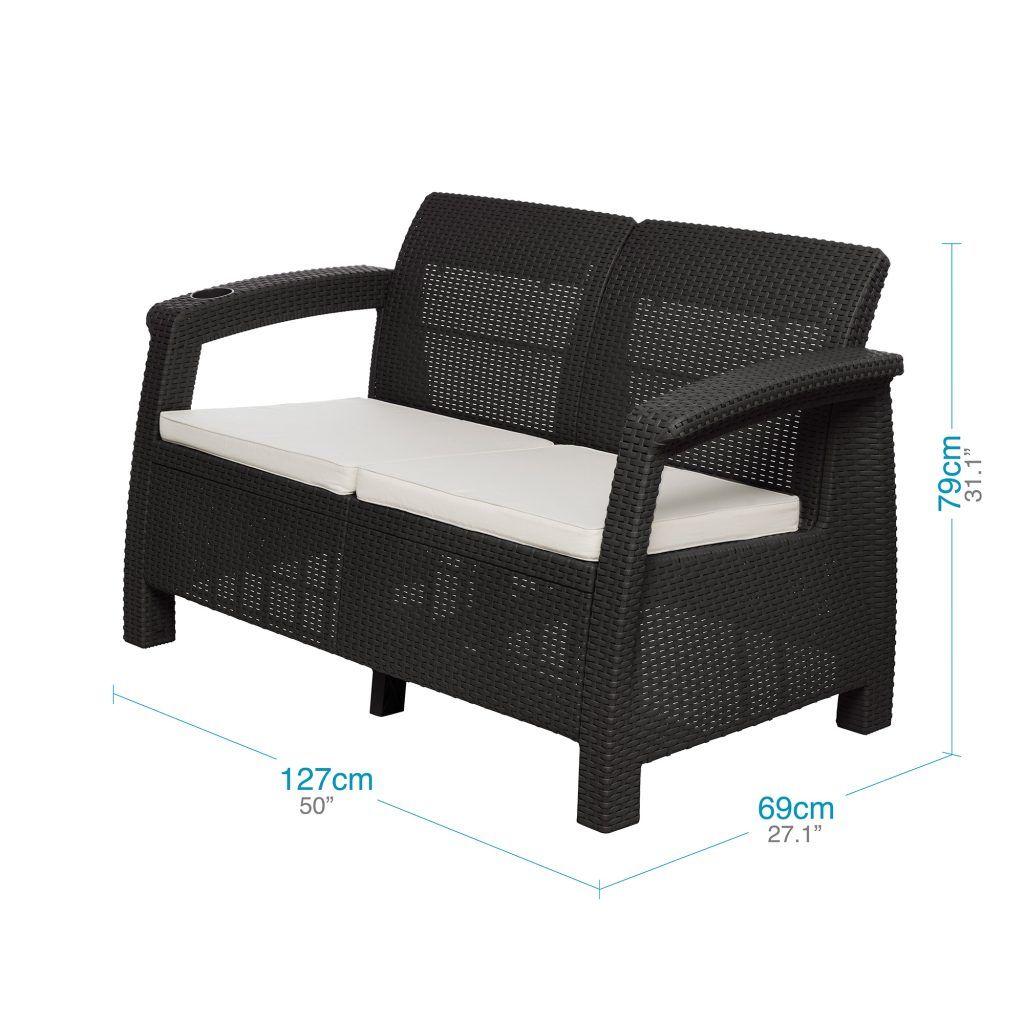 Juego Terraza Ferrara Comfort Marrón tipo Rattán MQ QRubber-4