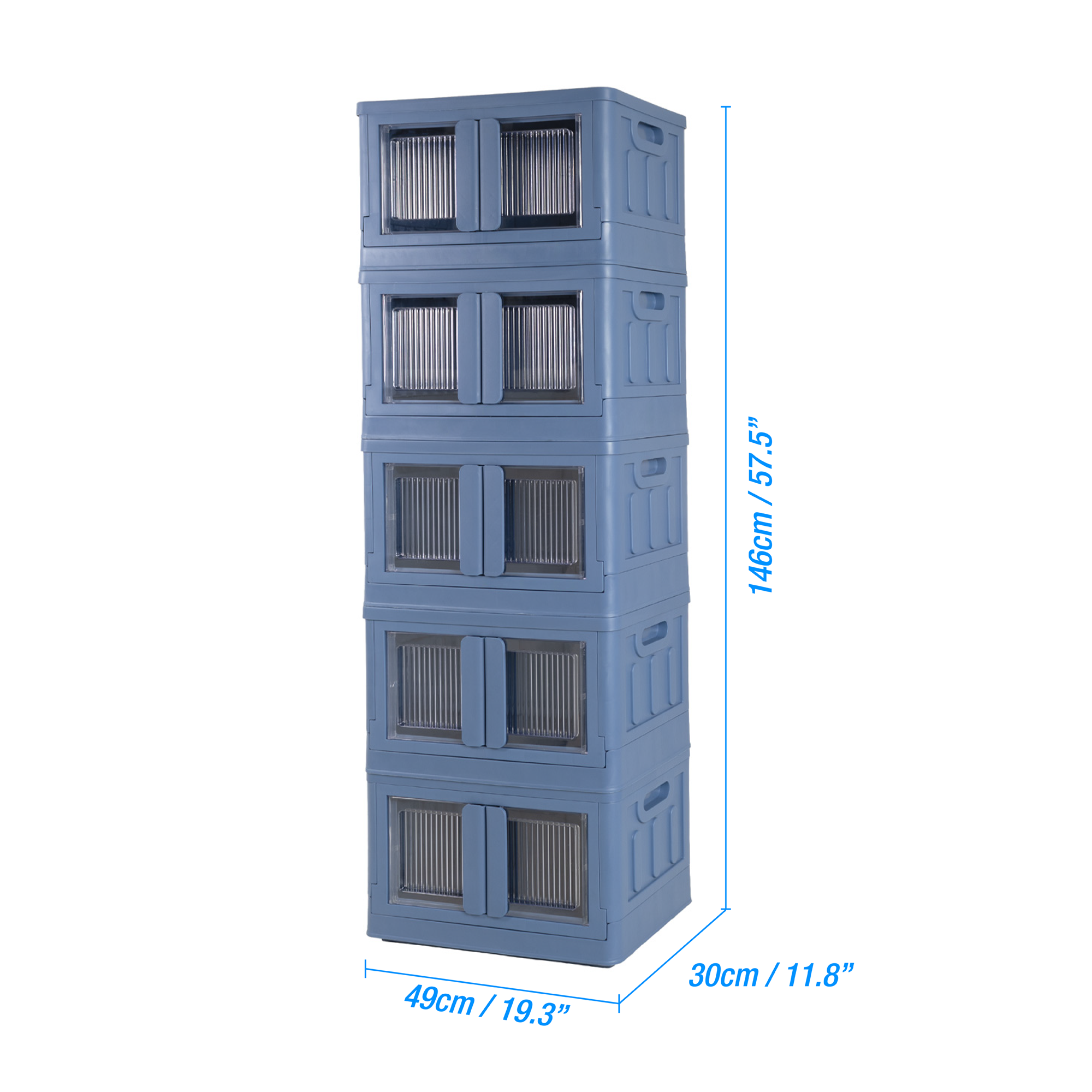 Caja Plegable Organizadora 5 Niveles Azul MQ Qrubber-2