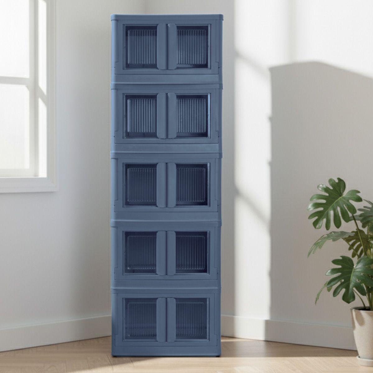 Caja Plegable Organizadora 5 Niveles Azul MQ Qrubber-4
