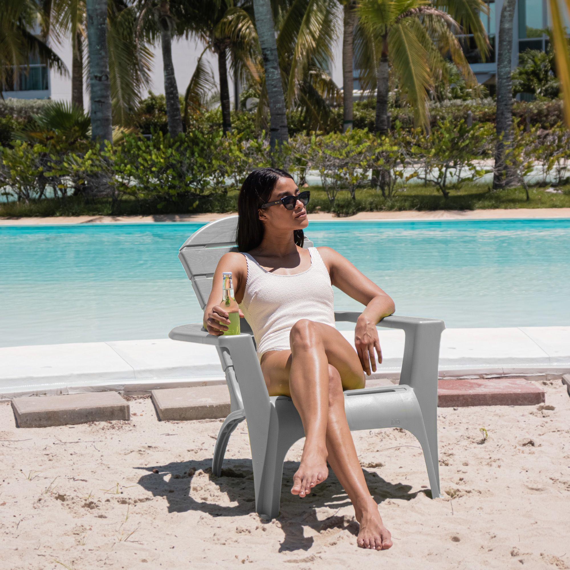 Silla reposera terraza de resina gris MQ QRubber-4