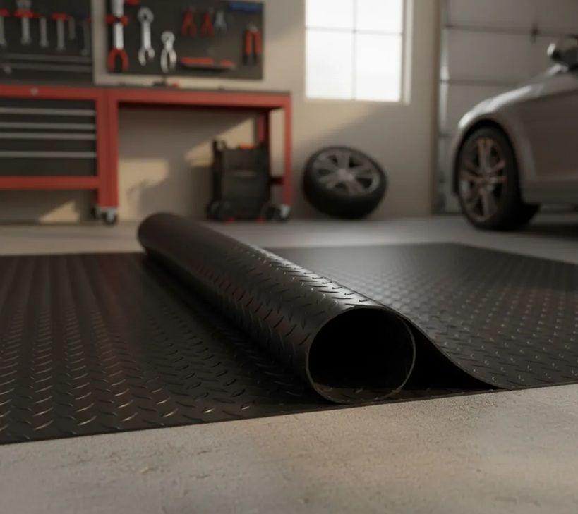 Piso de Goma Antideslizante Diamantado Negro 1x20mts QRubber-4