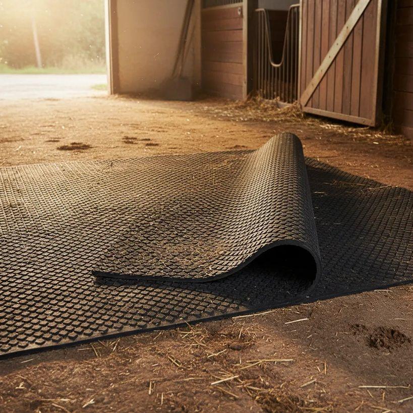 Piso Antifatiga Hexagonal Uso Establo 122 x 183 cm QRubber-3