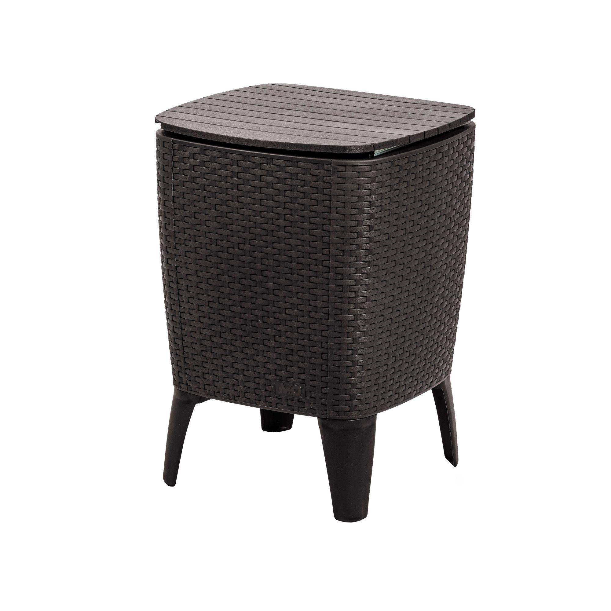 Mesa Cooler Capri Tipo Rattán Marrón Terraza MQ QRubber-0