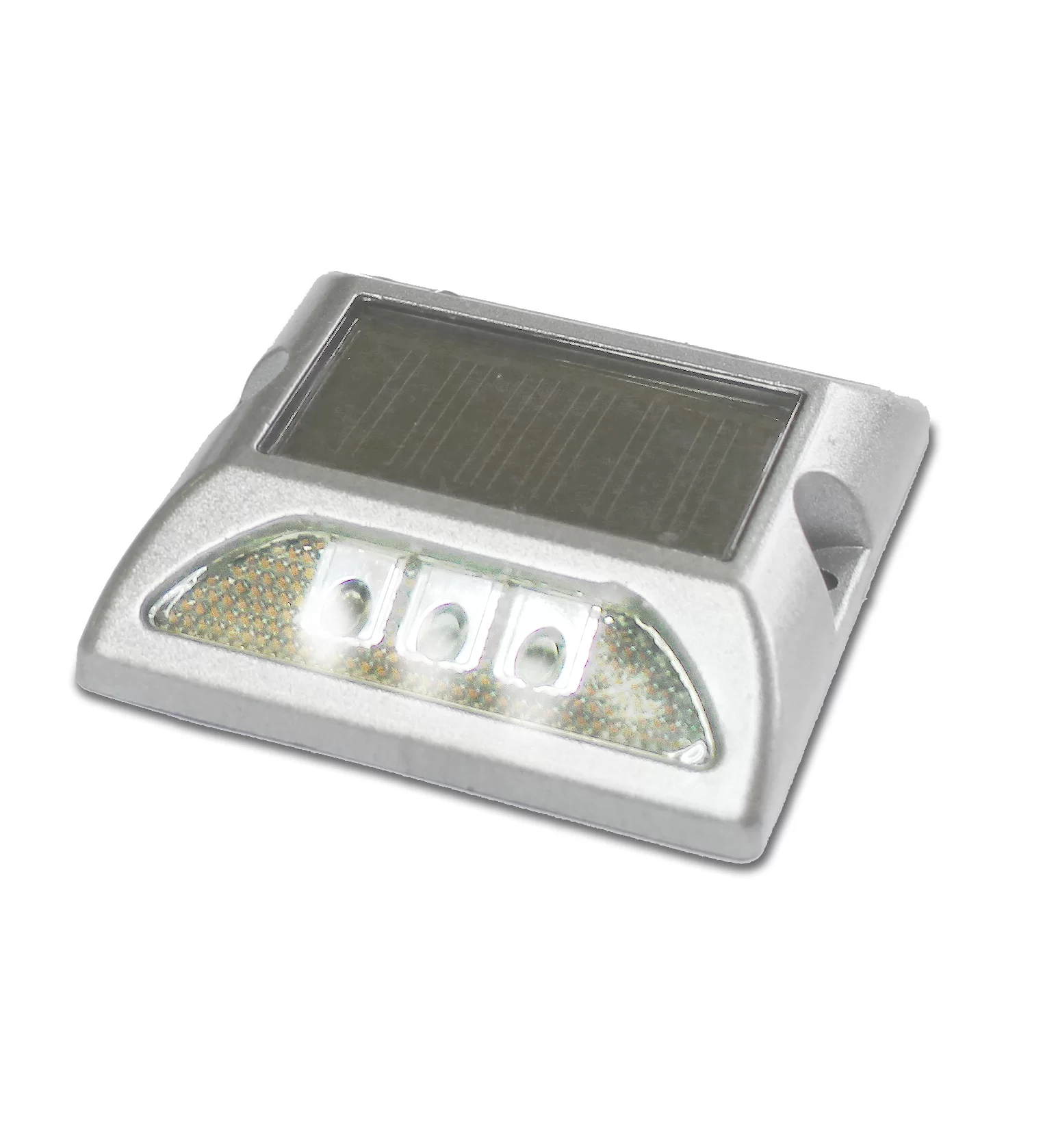 Tacha solar 132mmx122mmx74 doble led blanco QRubber-0