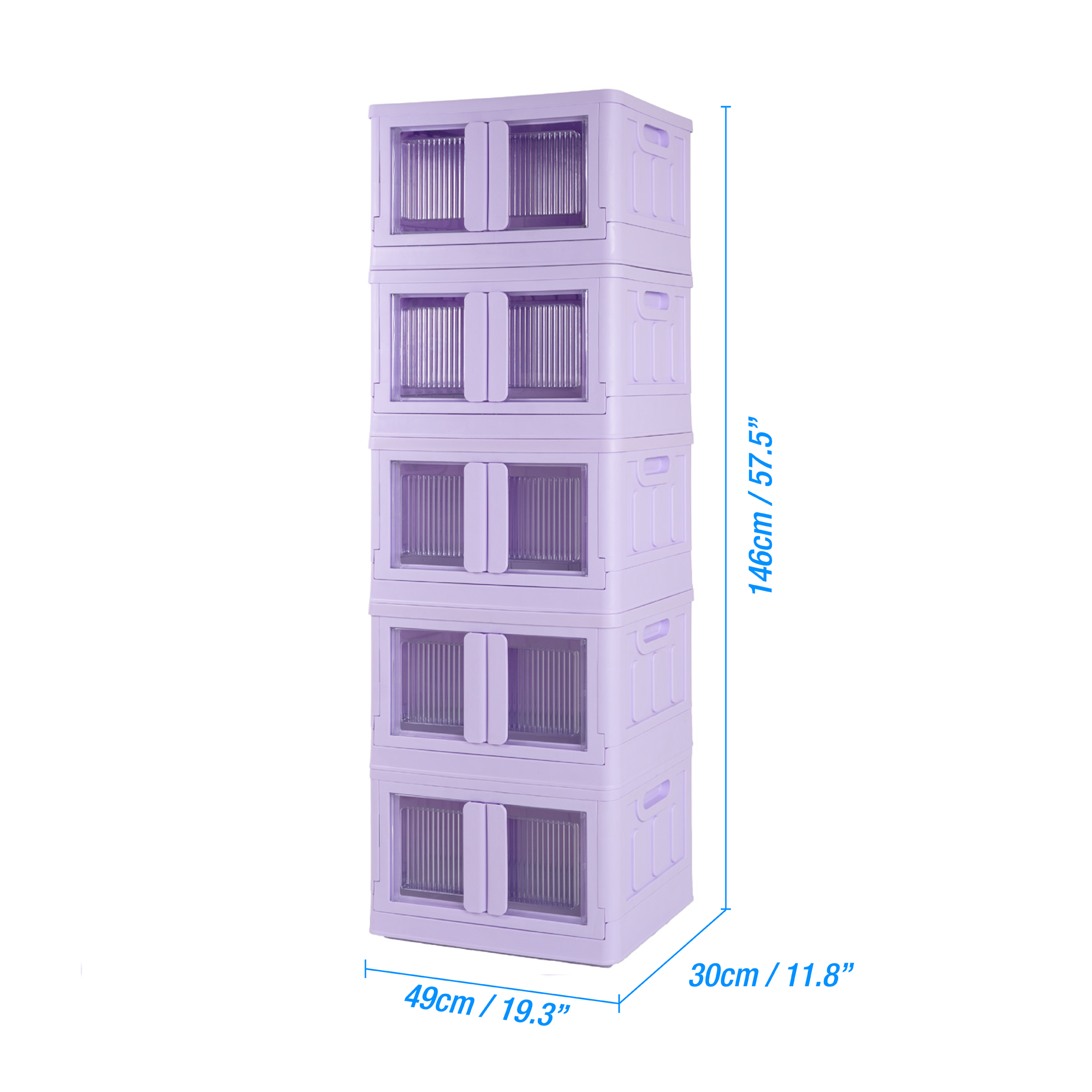 Caja Plegable Organizadora 5 Niveles Lila MQ Qrubber-2