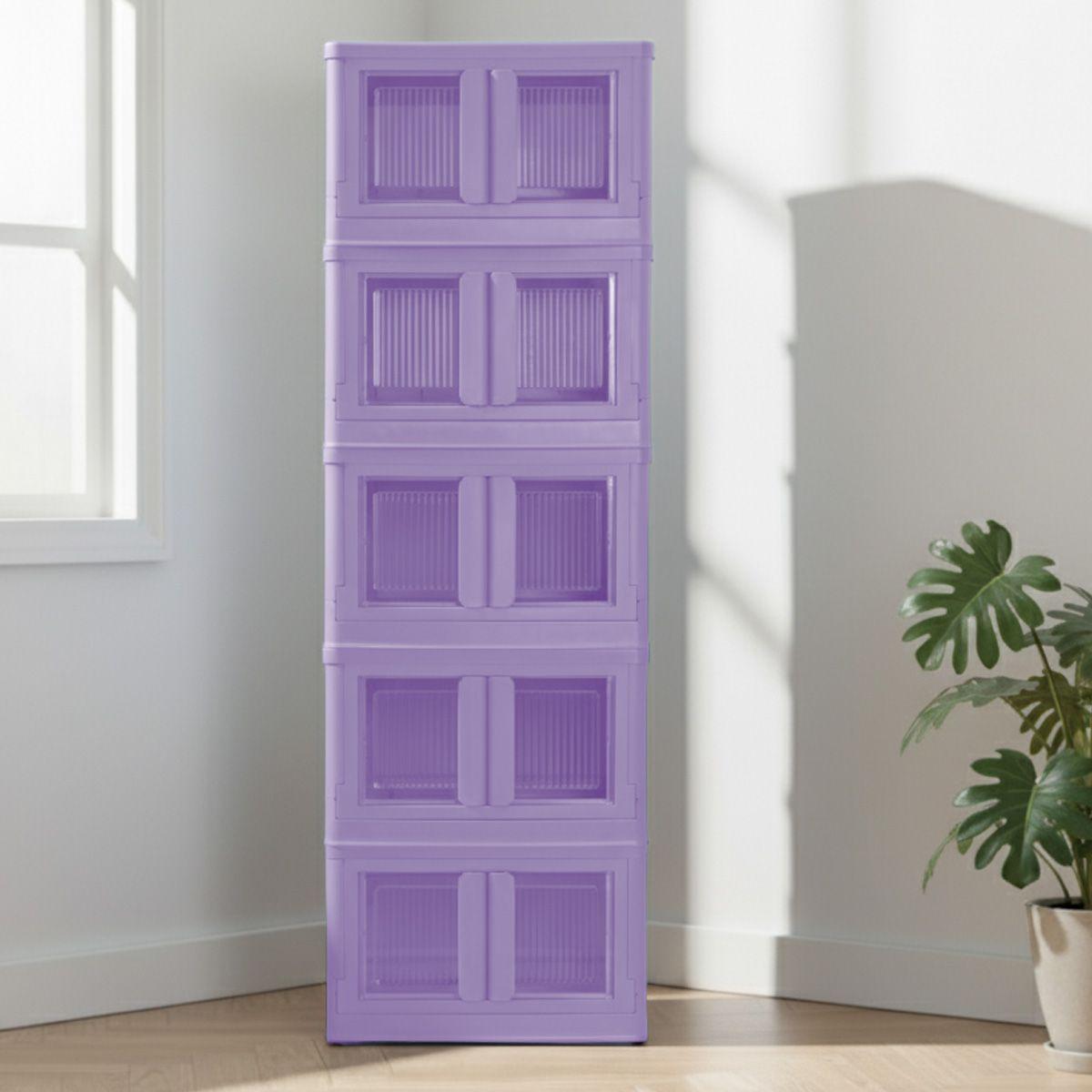 Caja Plegable Organizadora 5 Niveles Lila MQ Qrubber-4