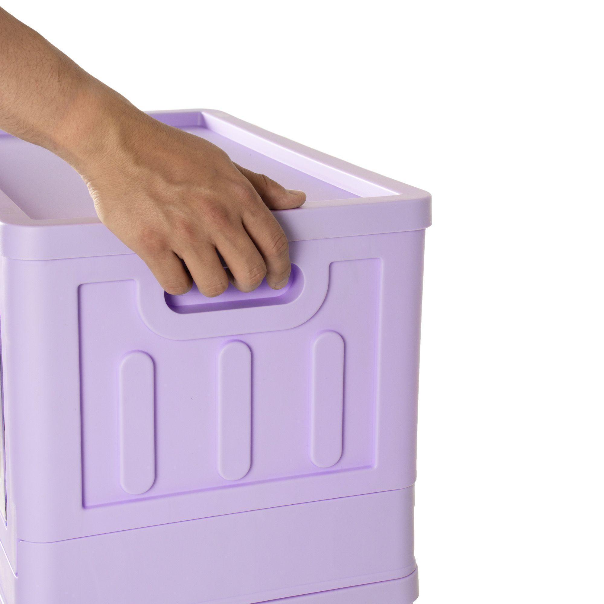 Caja Plegable Organizadora 3 Niveles Lila MQ Qrubber-3