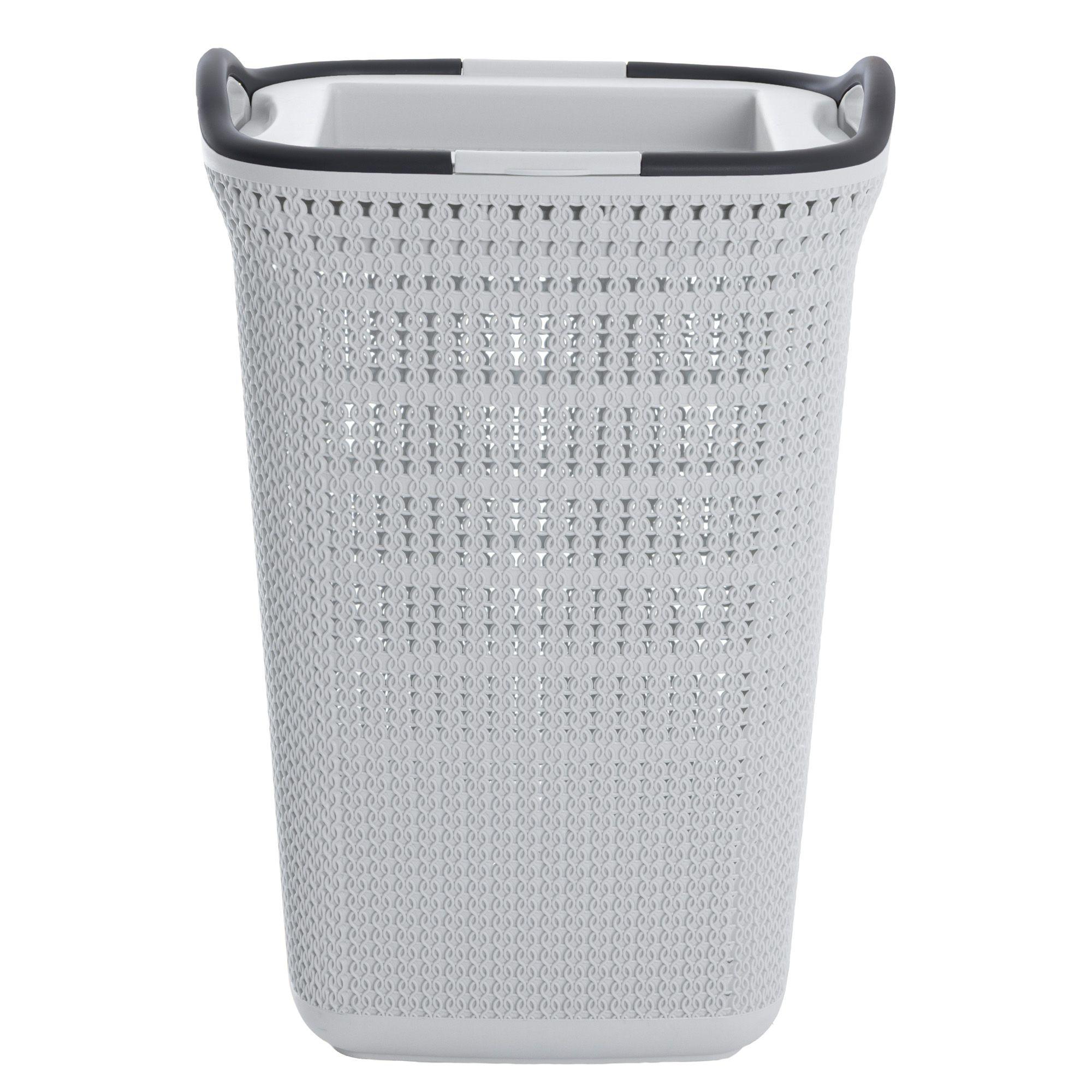 Canasto para ropa plástico 54L Crochet Gris MQ QRubber-2