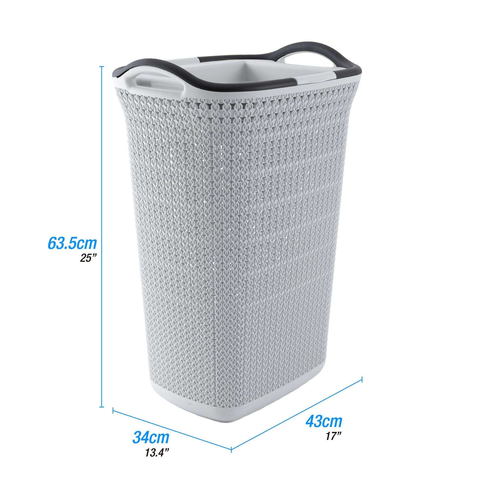 Canasto para ropa plástico 54L Crochet Gris MQ QRubber-4