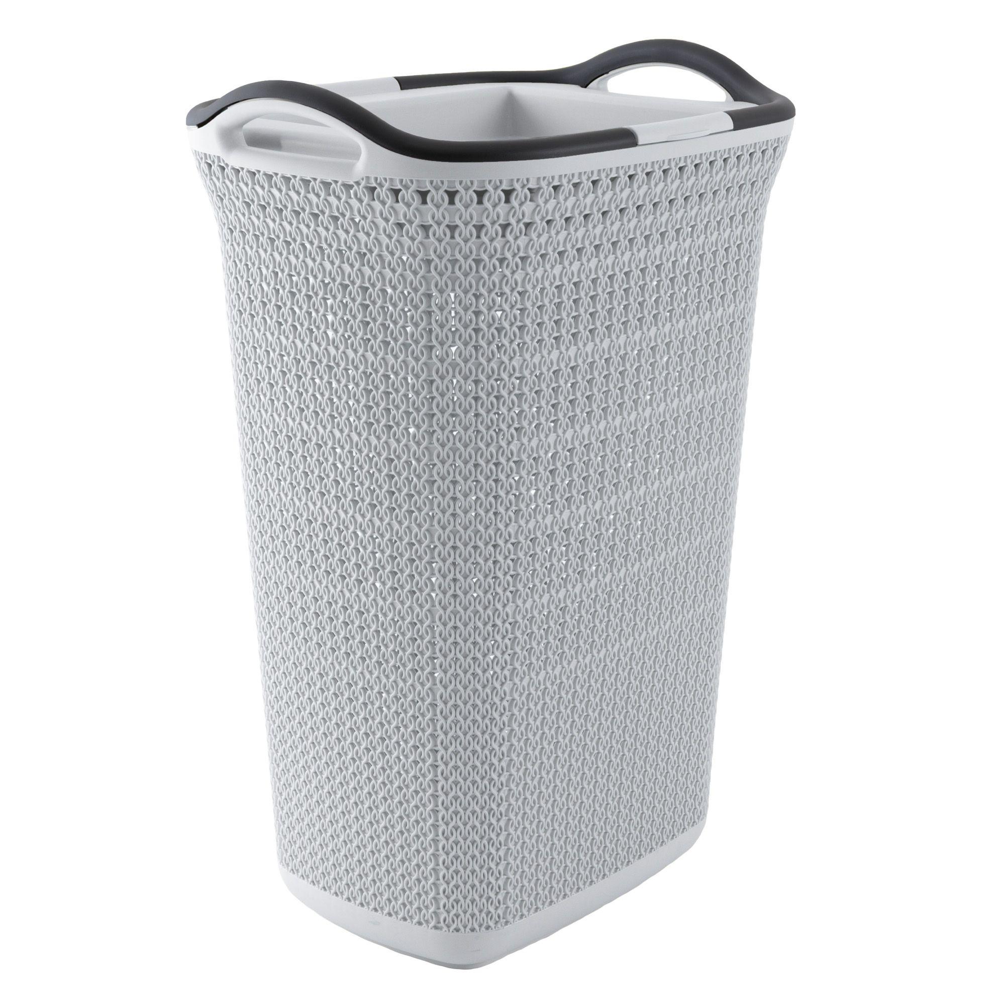 Canasto para ropa plástico 54L Crochet Gris MQ QRubber-5