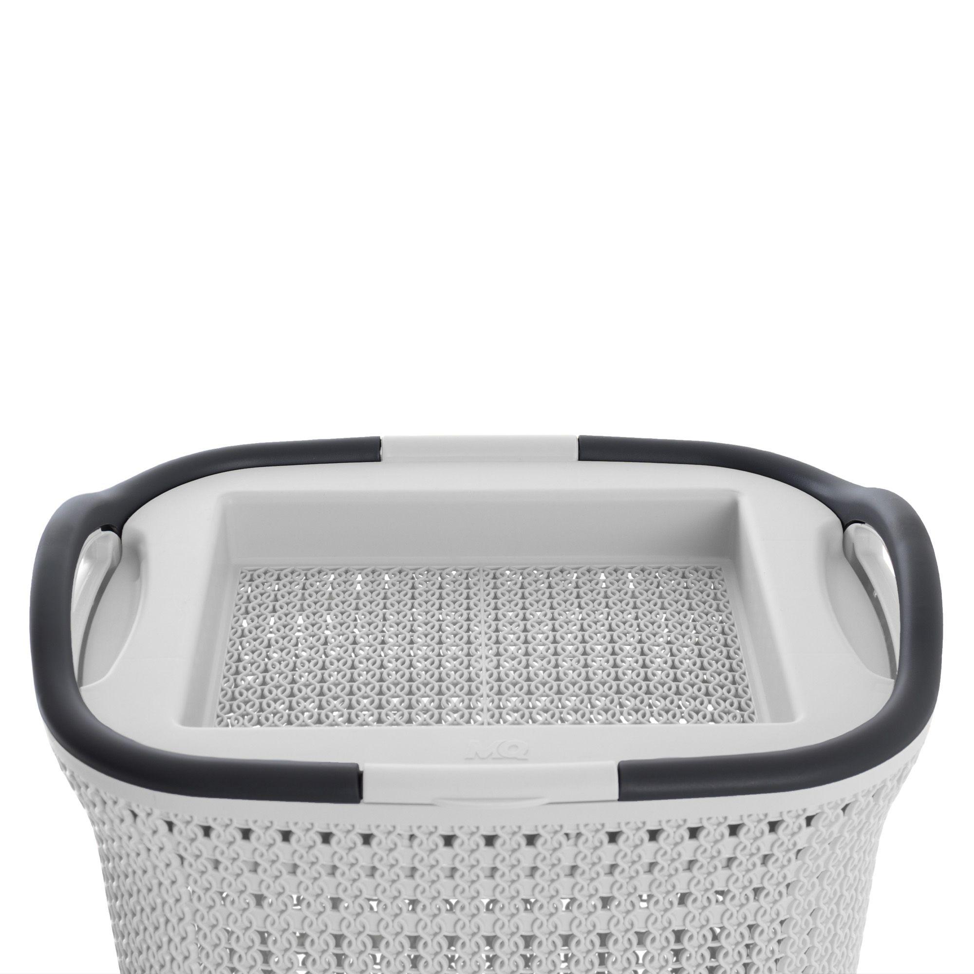 Canasto para ropa plástico 54L Crochet Gris MQ QRubber-6