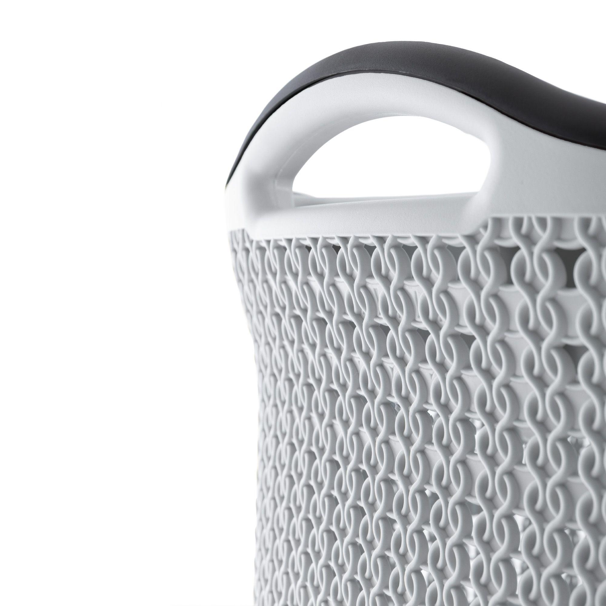 Canasto para ropa plástico 54L Crochet Gris MQ QRubber-7