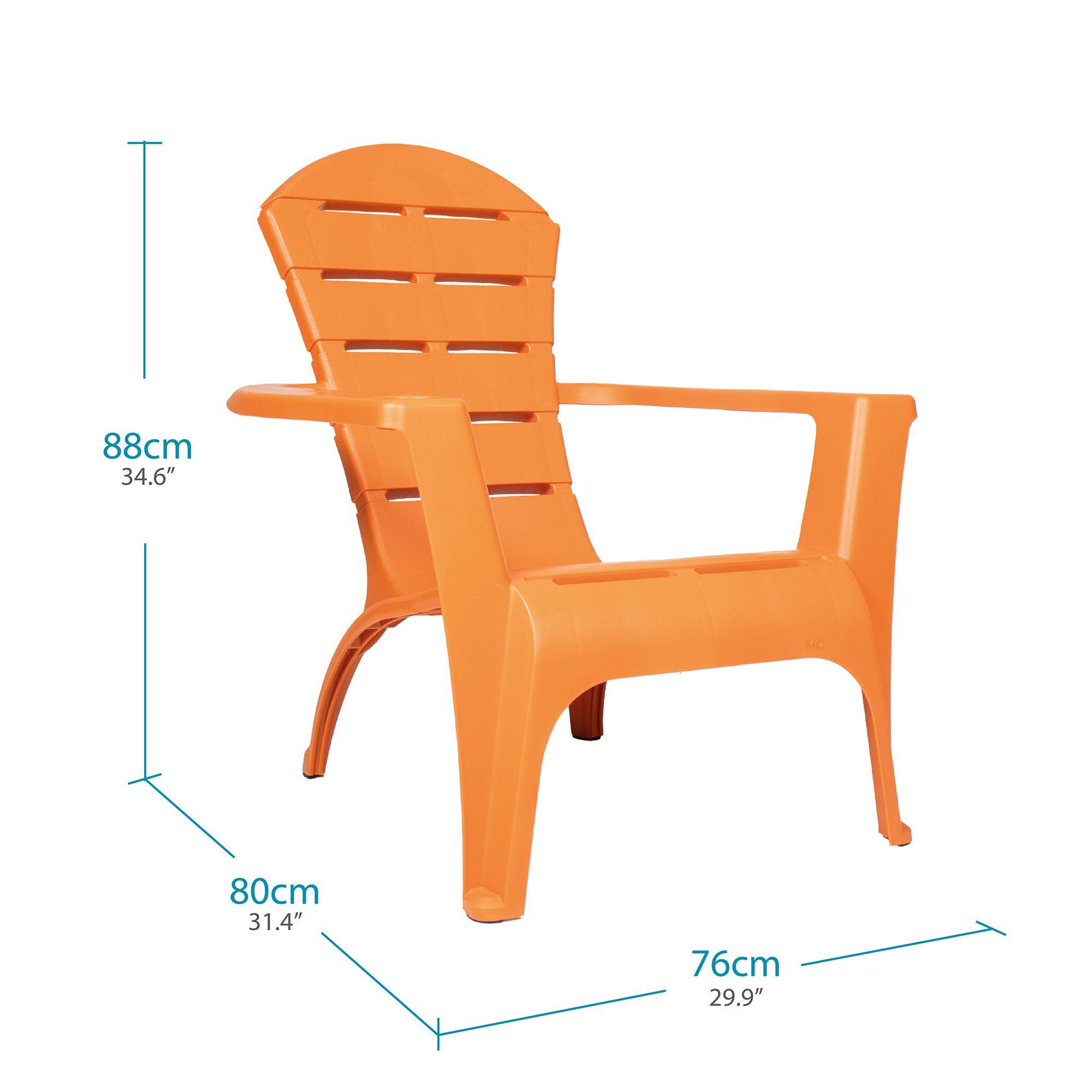 Silla reposera terraza de resina naranja MQ QRubber-2