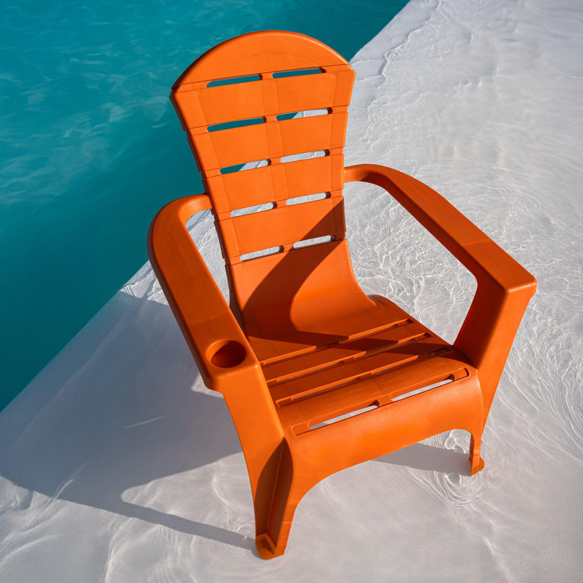 Silla reposera terraza de resina naranja MQ QRubber-5