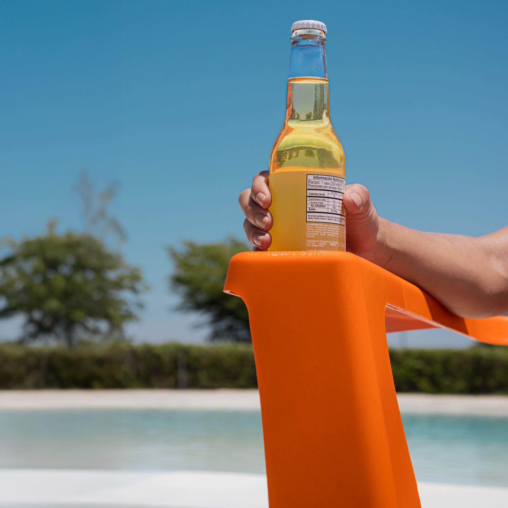 Silla reposera terraza de resina naranja MQ QRubber-7