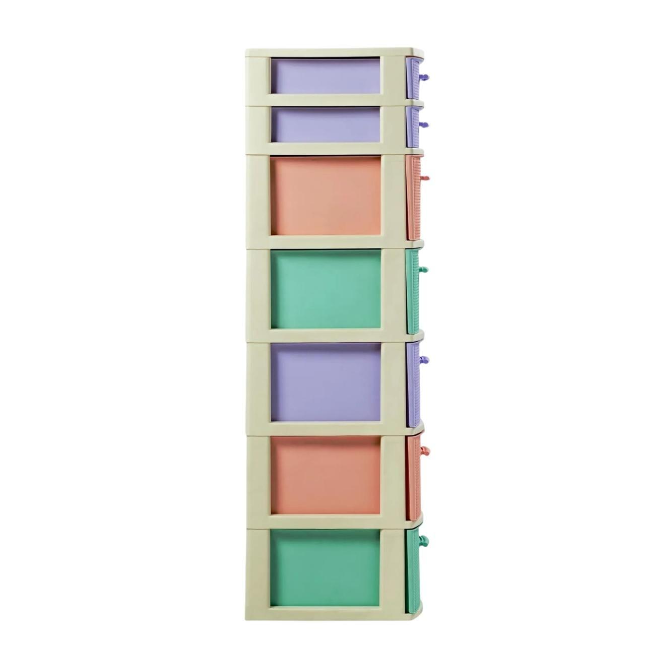 Cajonero 7 Niveles Candy Multicolor tipo Rattán MQ QRubber-2