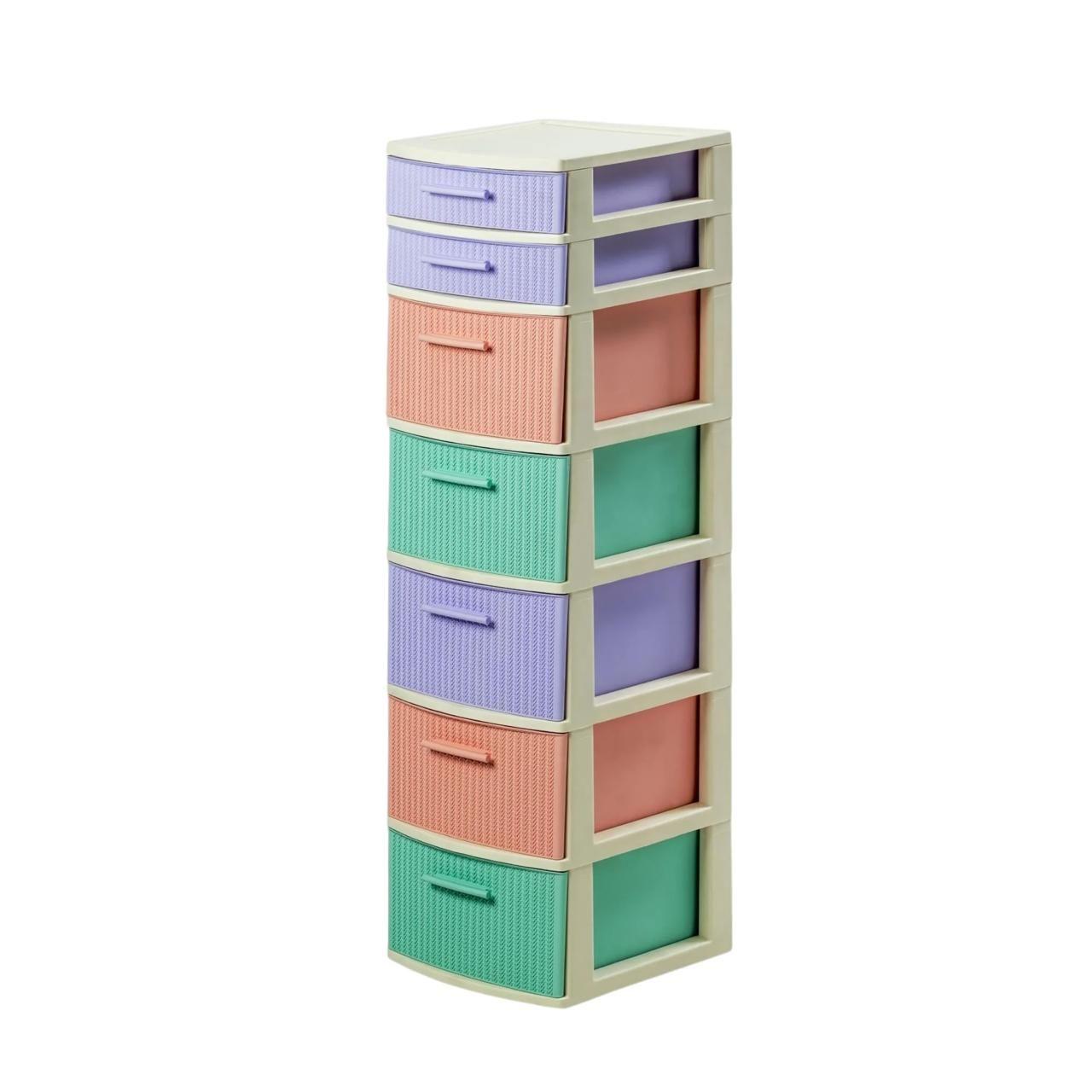 Cajonero 7 Niveles Candy Multicolor tipo Rattán MQ QRubber-4