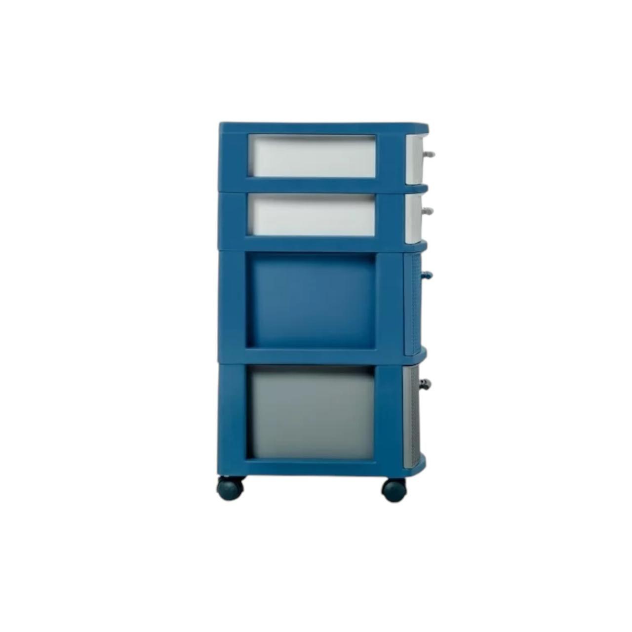 Cajonero 4 Niveles Space Azul Blanco tipo Rattán MQ QRubber-2