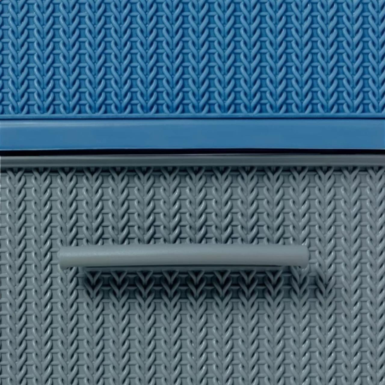 Cajonero 4 Niveles Space Azul Blanco tipo Rattán MQ QRubber-6