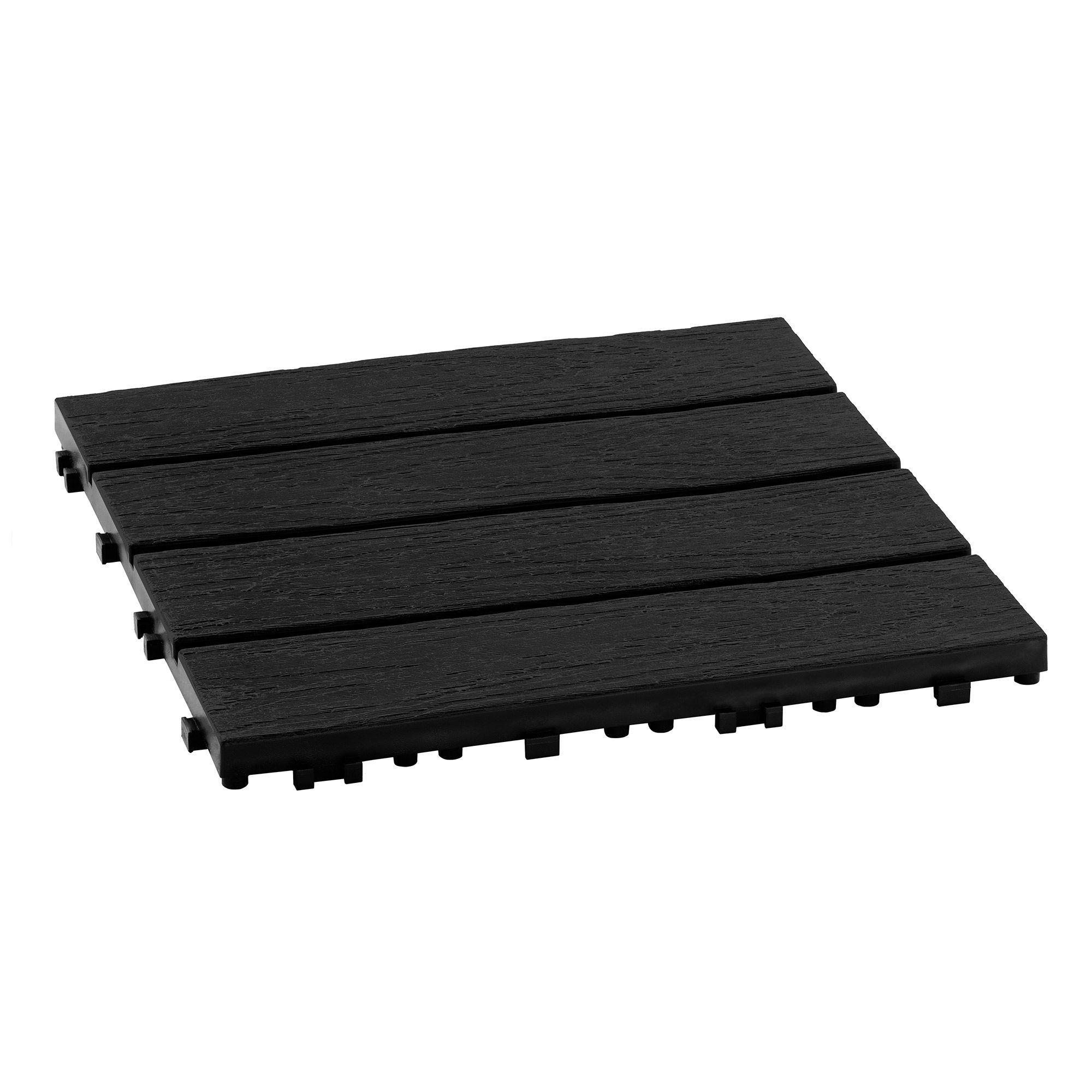 Piso Jardín Armable Tipo Deck 9 Unidades Negro MQ - QRubber-0