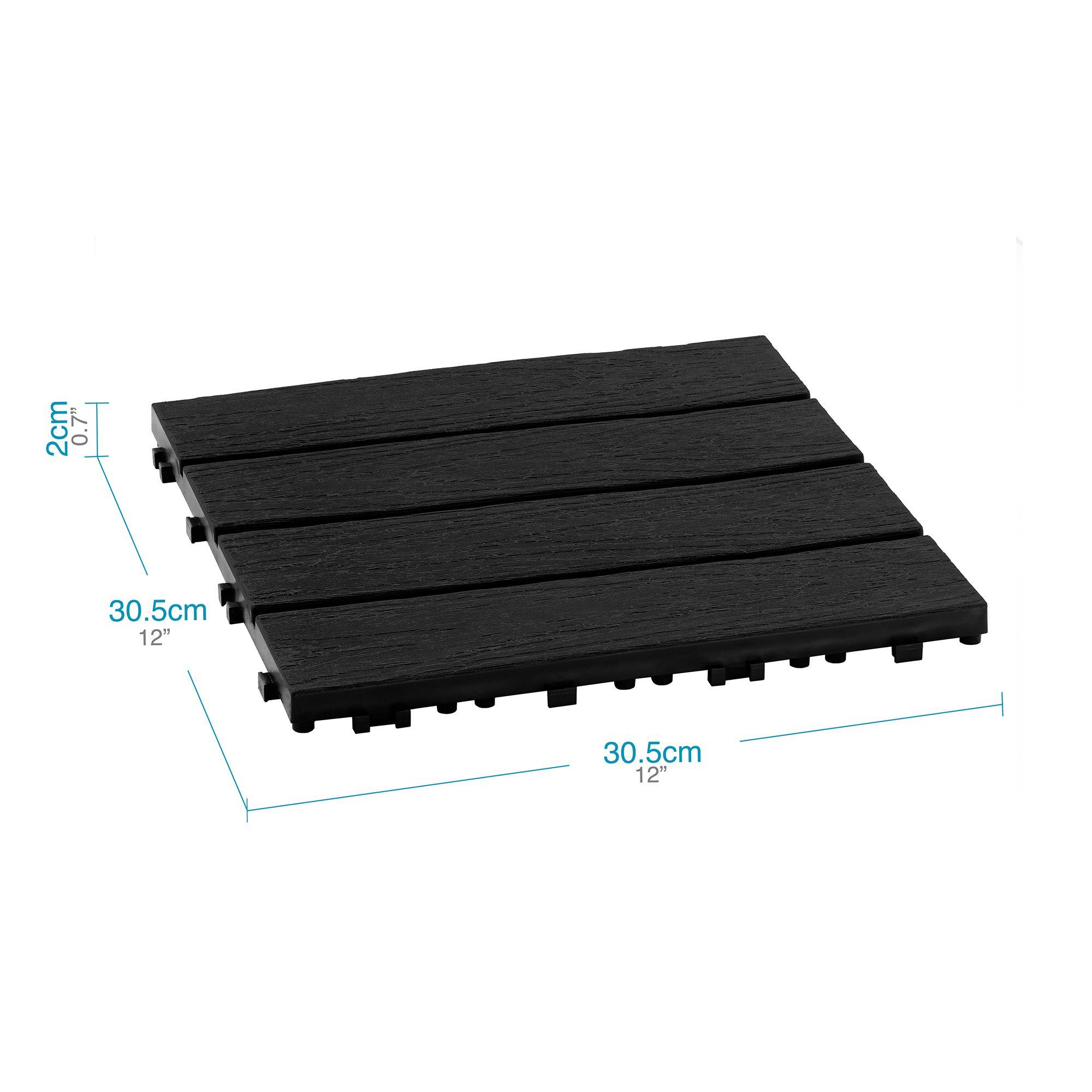 Piso Jardín Armable Tipo Deck 9 Unidades Negro MQ - QRubber-1