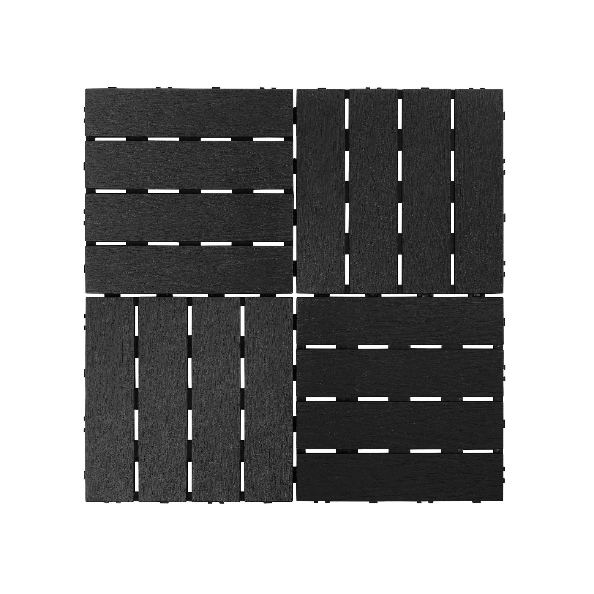 Piso Jardín Armable Tipo Deck 9 Unidades Negro MQ - QRubber-6