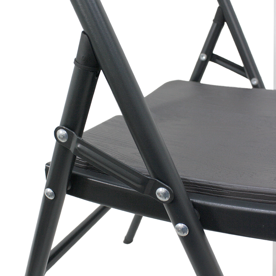 Silla plegable Diseño Madera 45X50X86cm Gris oscuro QRubber-4