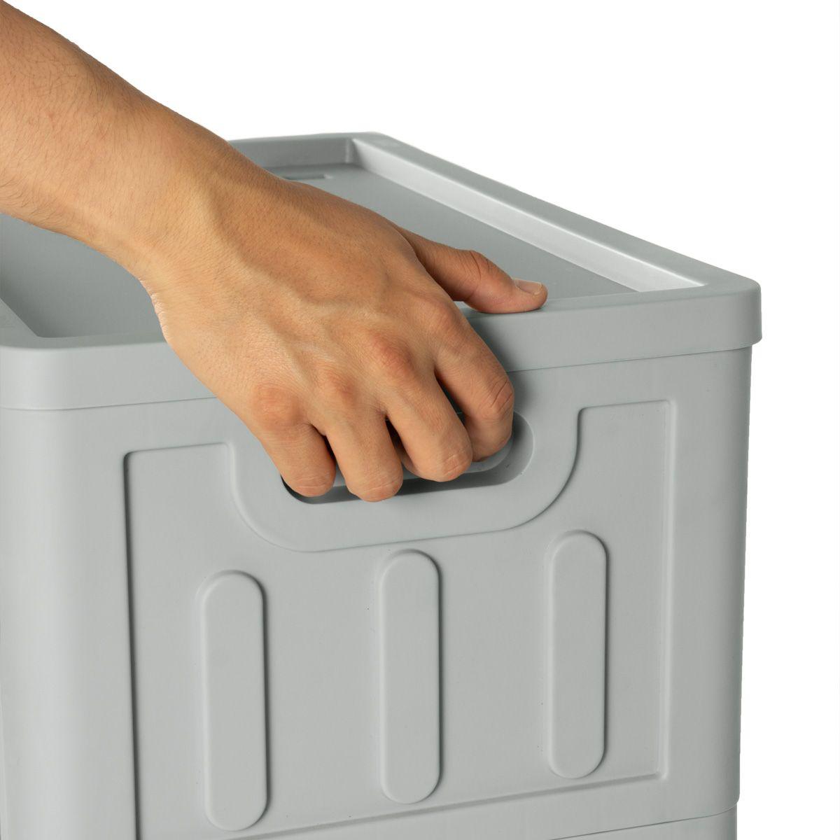Caja Plegable Organizadora 5 Niveles Gris MQ Qrubber-5