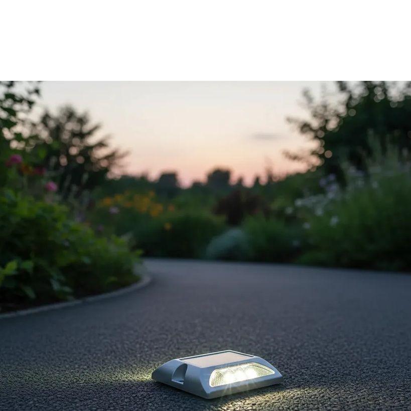 Tacha viabilidad solar sin vástago doble led blanca QRubber-2