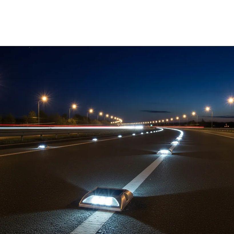 Tacha viabilidad solar sin vástago doble led blanca QRubber-3